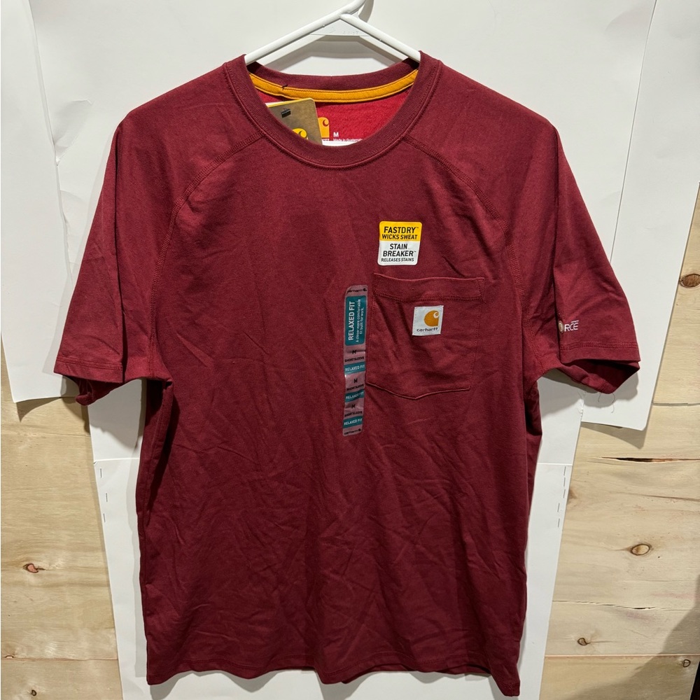 CARHARTT MEN'S RED SHORT SLEEVE WORKWEAR RELAXED FIT PULLOVER T-SHIRT SIZE M